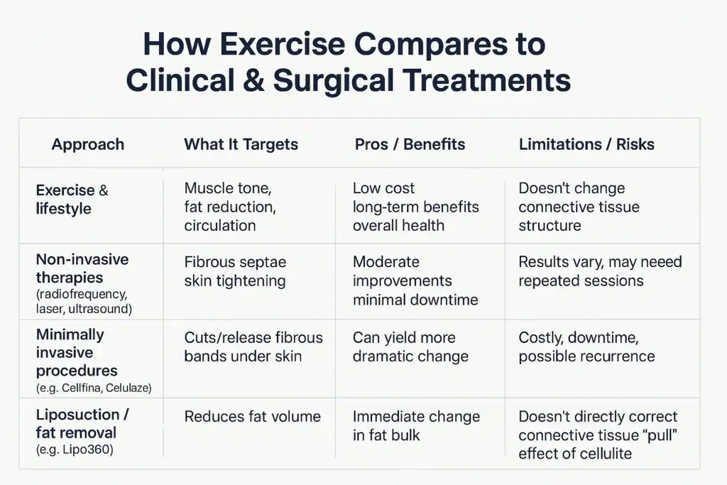 Sculpting Your Bum: Can Toning Exercises Really Reduce Cellulite? 2 How exercise compares to treatments from Lipo 360 Bexleyhill